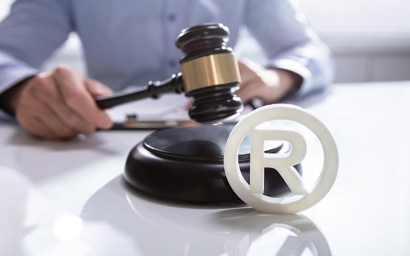 Trademark sign with gavel